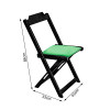 Conjunto De Mesa Dobravel De Madeira 60x60 Com 4 Cadeiras Preto Estofado Verde 