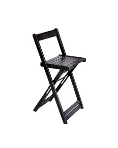 Cadeira Bistro Alta Dobrável de Madeira - Preto