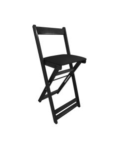 Cadeira Dobrável de Madeira Estofada Preto - Preto