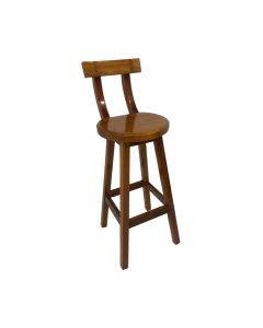 Banqueta de Madeira Girafa com Encosto Natural