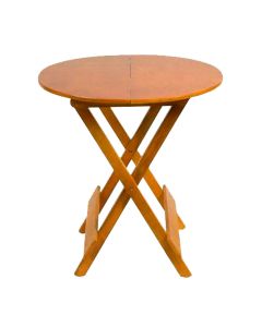 Mesa para Bar e Café Dobrável de Madeira 60 Redonda - Natural