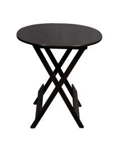 Mesa para Pizzaria Dobrável de Madeira 70 Redonda - Preto